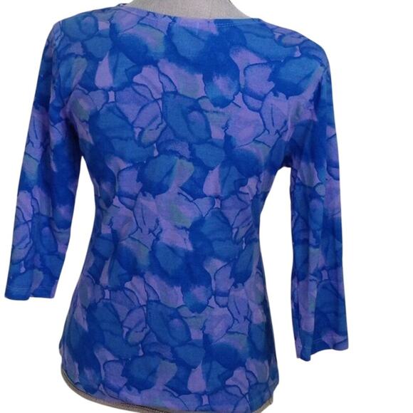 NWOT Fresh Produce Twist Front Top Floral 3/4 Sleeve Women's Size XS - Picture 4 of 9